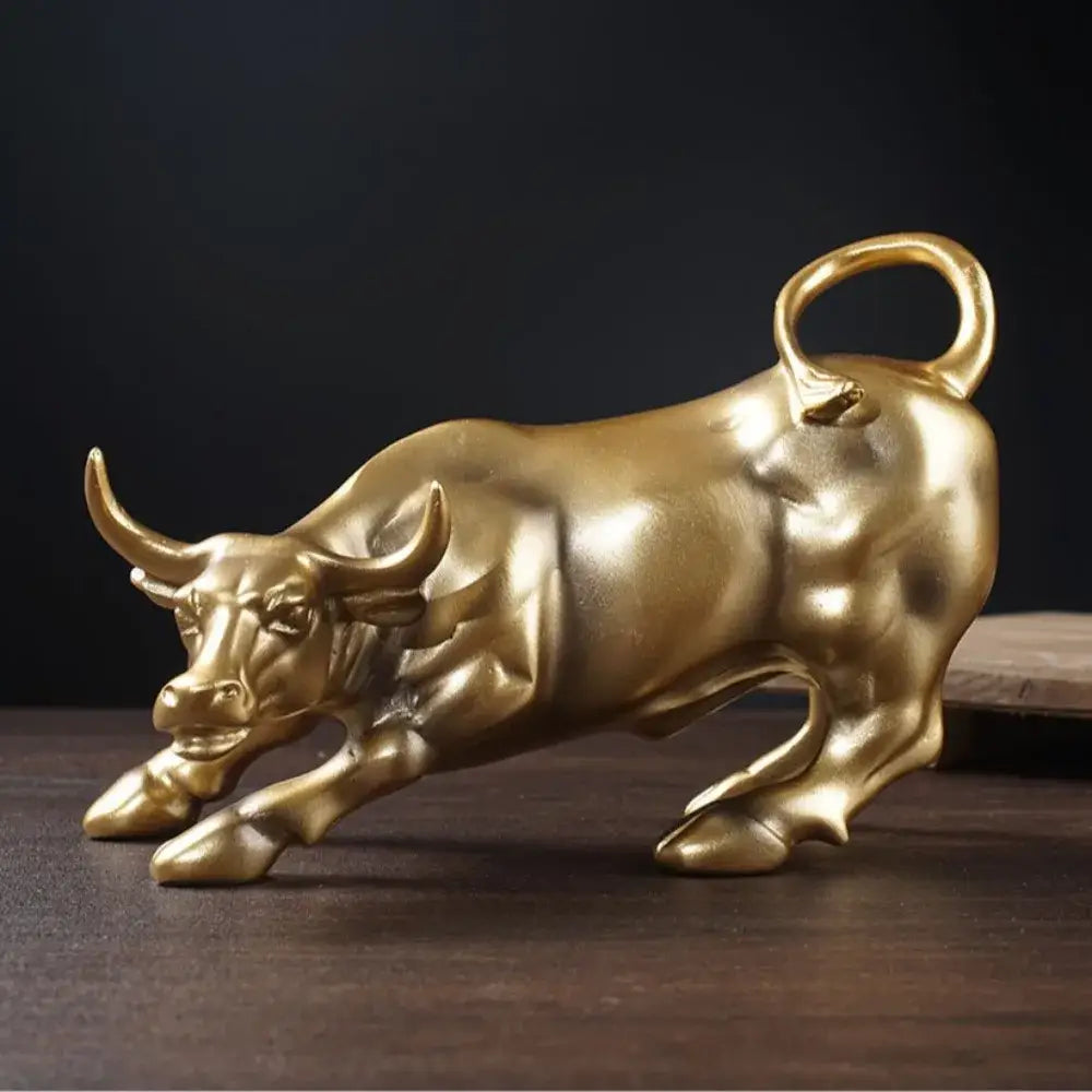 Escultura Dourada Touro de Wall Street Cadence